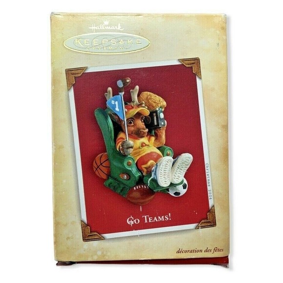 Hallmark Keepsake Christmas Ornament Go Teams! Reindeer Sports Fan 2004 - Picture 1 of 12